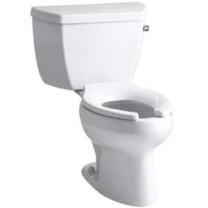Wellworth 12 in. Rough In 2-Piece 1.6 GPF Single Flush Elongated Toilet in White Seat Not Included