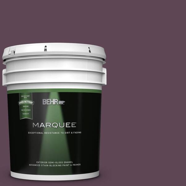 BEHR MARQUEE 5 gal. #UL100-23 Berry Wine Semi-Gloss Enamel Exterior Paint and Primer in One