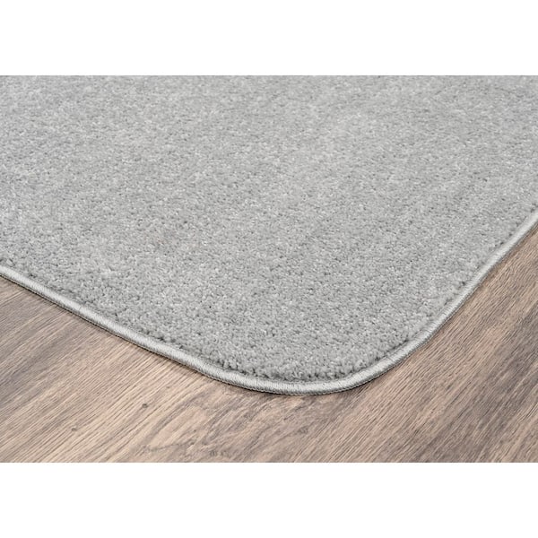 Gramercy Silver Solid Rectangle 2-Piece (Contour and 20 in. x34 in. ) Bath Rug Set