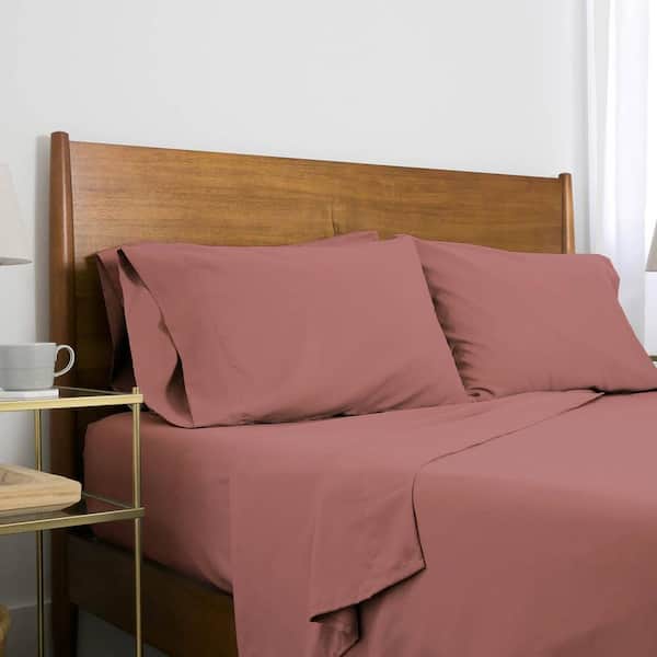 SOUTHSHORE FINE LINENS Deep Pocket 4-Piece Rose Microfiber Twin Sheet Set