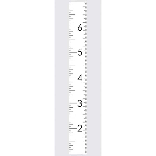 RoomMates 17.25 in. x 0.03 in. White Modern Growth Chart Wall Decal 2-Piece