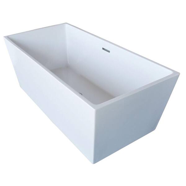 Universal Tubs PureCut 5.6 ft. Acrylic Center Drain Rectangular Bathtub in White