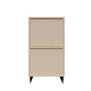 Slim Shaker 18 in. 2-Drawer Base Bath Vanity Cabinet without Top in Natural Wood Assembled