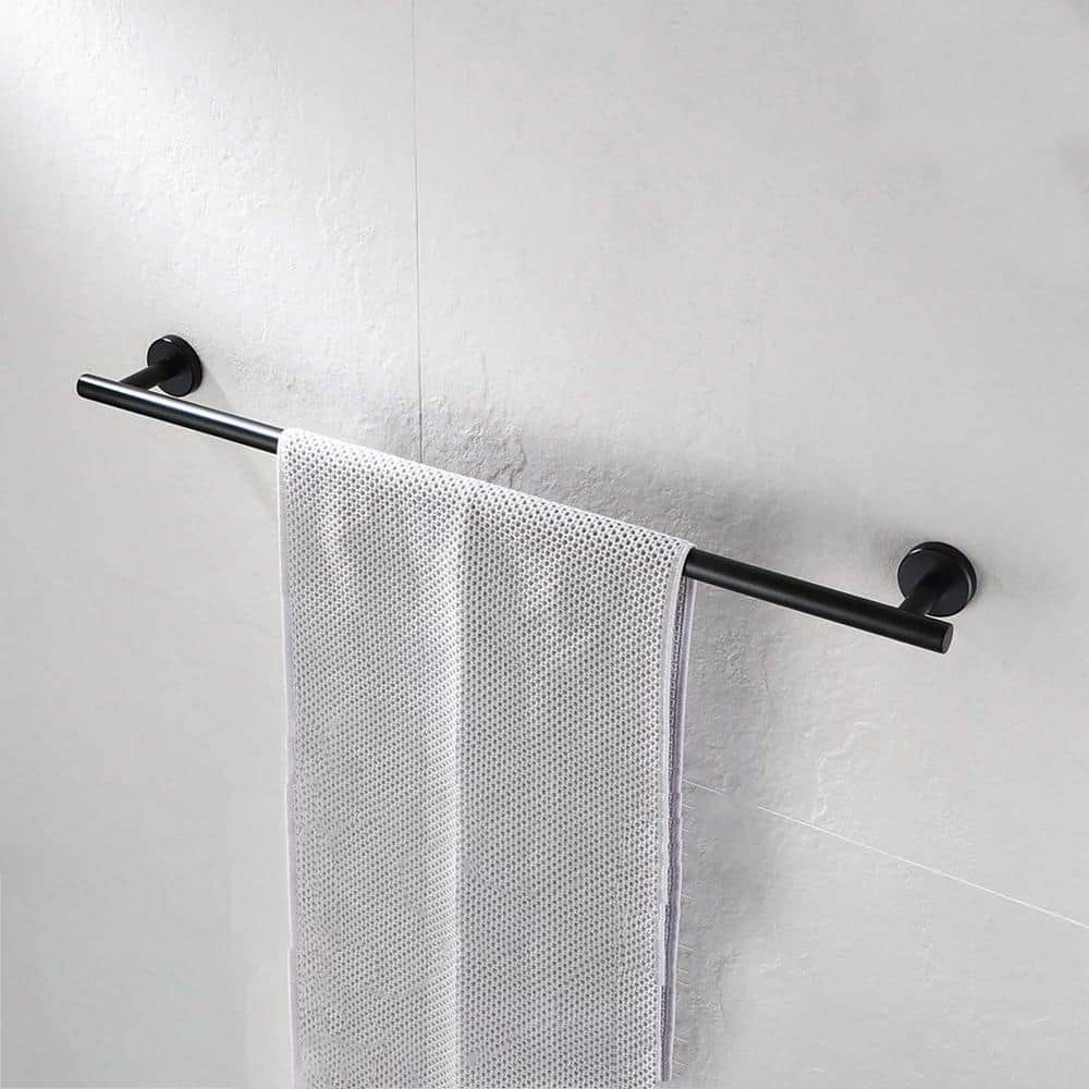 Matte Black 33" Stainless Steel Wall Mounted Towel Bar