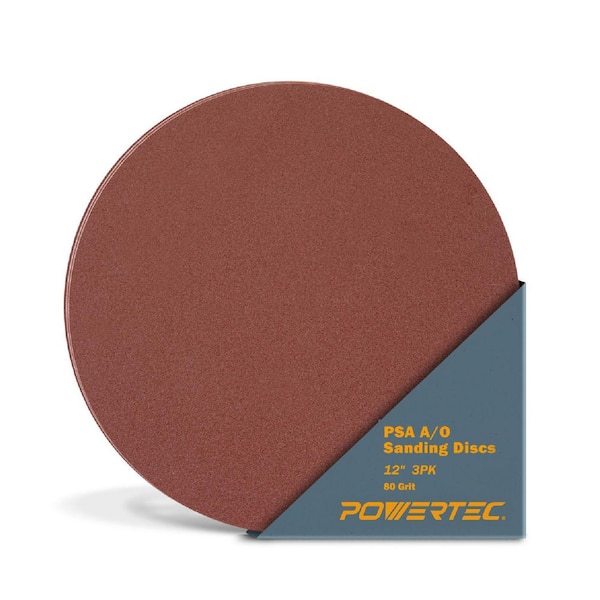 12 in. 80 Grit PSA Aluminum Oxide Sanding Disc/Self Stick (3-Pack)