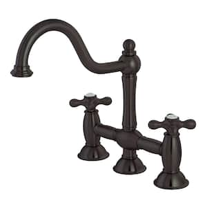 Restoration 2-Handle Bridge Kitchen Faucet in Oil Rubbed Bronze