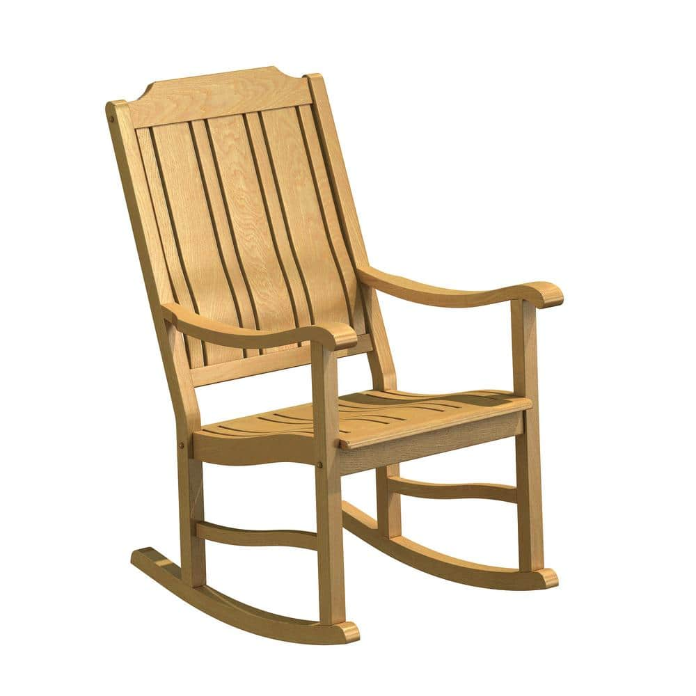 Natural White Oak Wood Outdoor Rocking Chair Ow3003 Dc The Home Depot