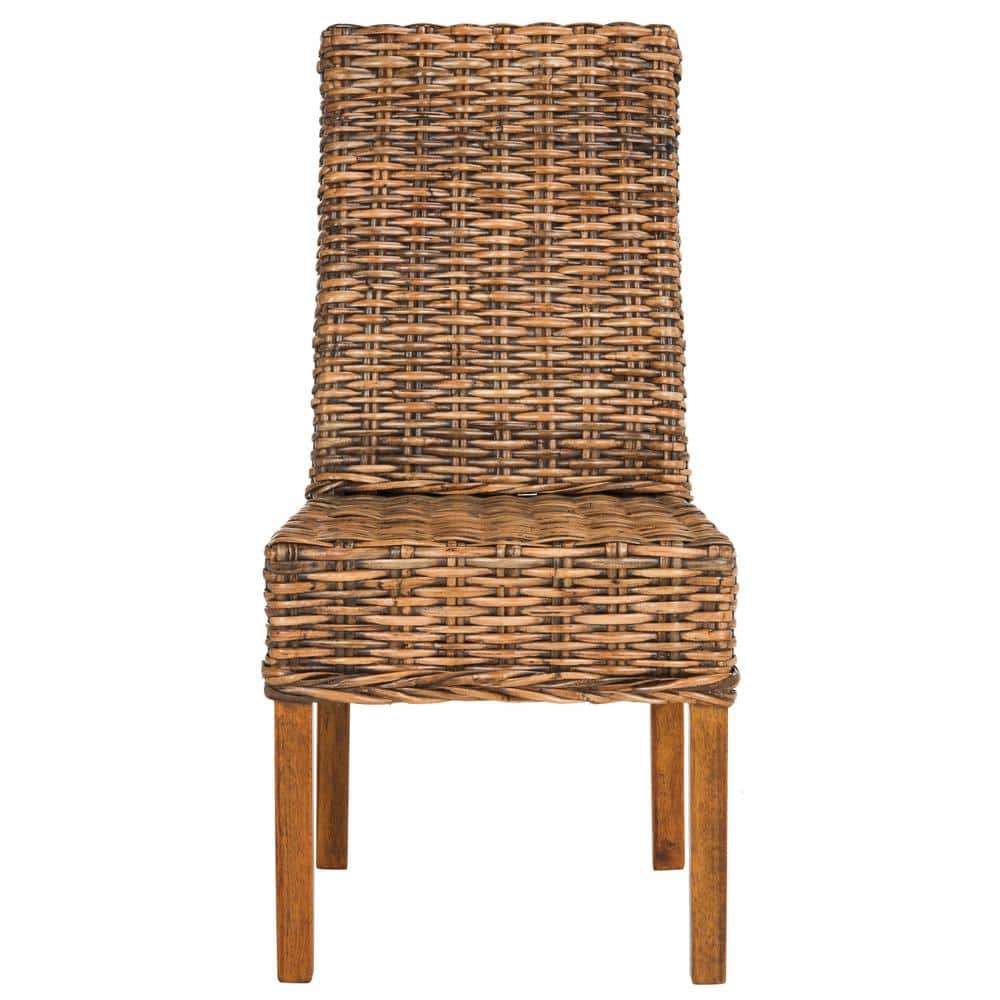Sanibel High Back Brown Wood and Cane Side Chair
