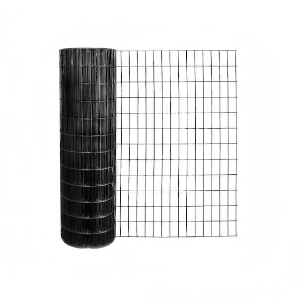 5 ft. x 50 ft. Black Vinyl Coated Hardware Cloth, 60 in. H PVC Coated Welded Wire Mesh Fence, Metal Garden Fencing