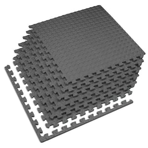 Charcoal Gray 24 in. W x 24 in. L x 1/2 in.Thick Diamond Plate EVA Foam Exercise/Gym Tiles (25 tiles) (100 sq. ft.)