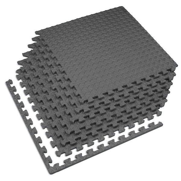 Velotas Charcoal Gray 24 in. W x 24 in. L x 1/2 in.Thick Diamond Plate EVA Foam Exercise/Gym Tiles (25 tiles) (100 sq. ft.)