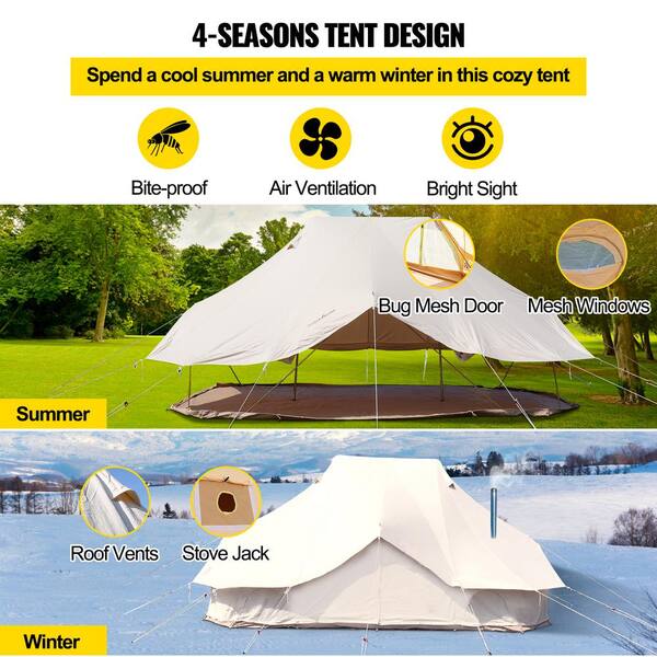 SKYSHALO 6 m Bell Tent 19.7 ft. x 13.1 ft. x 9.8 ft. Yurt