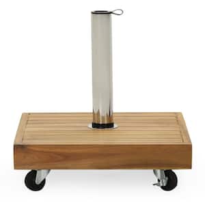 40 lbs. Patio Umbrella Base RALPH SQUARE with Wheels in Teak