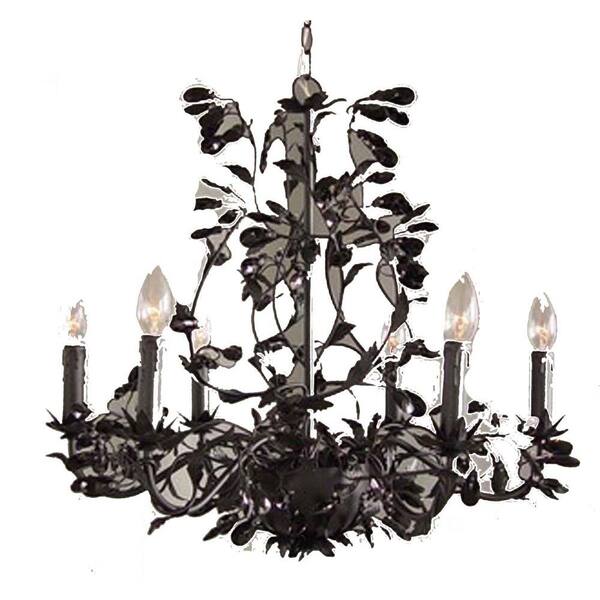 Filament Design Xavier 6-Light Black Incandescent Ceiling Chandelier