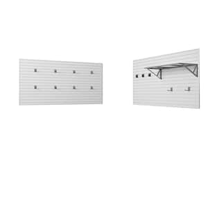 Dynamic 72 in. H x 96 in. W White Garage Storage Slat Wall Panel Set