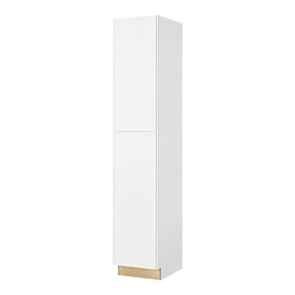 Leyton 18 in. W x 24 in. D x 96 in. H Ready to Assemble Plywood Slim Shaker Pantry Kitchen Cabinet in Alpine White