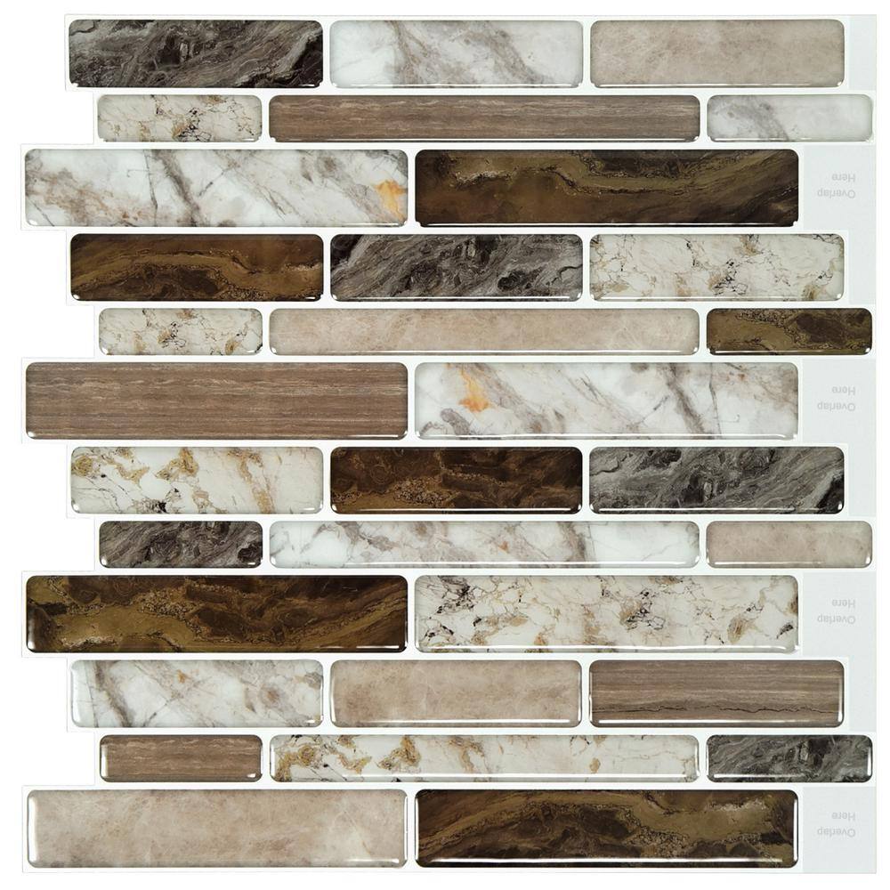 LONGKING C-Stones Beige 10.5 in. x 11.8 in. Vinyl Wallpaper Peel and