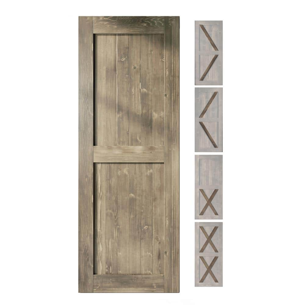 HOMACER 36 in. x 80 in. 5 in. 1 Design Classic Gray Solid Natural Pine ...