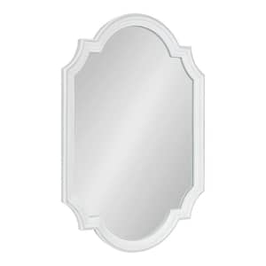 Fairbourne 24.00 in. W x 36.00 in. H Scalloped MDF White Framed Transitional Wall Mirror