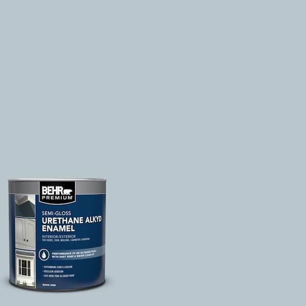 BEHR PREMIUM 1 qt. #N480-2 Flowing Breeze Semi-Gloss Enamel Urethane Alkyd Interior/Exterior Paint