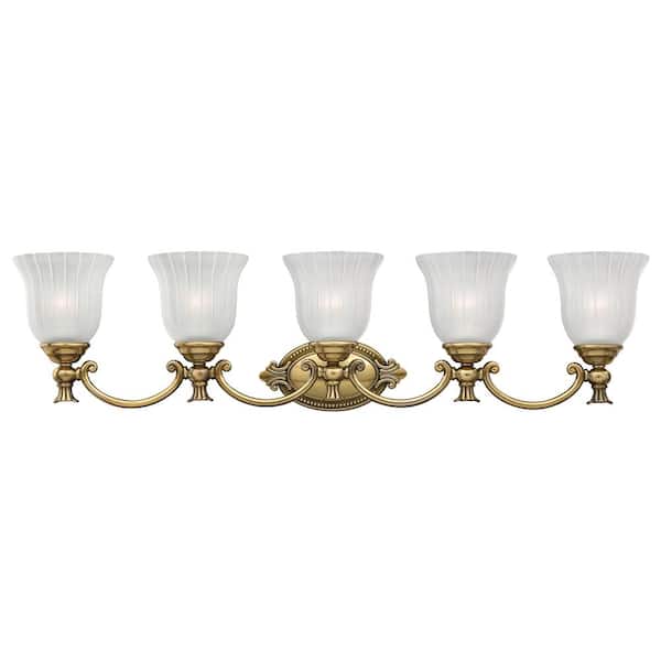 HINKLEY Francoise 37 in. 5-Light Burnished Brass Vanity Light