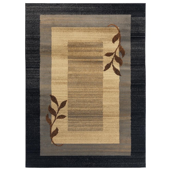 Royalty Clover Black/Blue 2 ft. x 3 ft. Geometric Area Rug