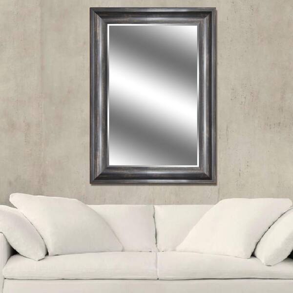 Unbranded Reflections 31 in. x 43 in. Bevel Style Framed Mirror in Ember Bronze with wood grain Finish
