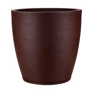 Amsterdan X-Large Brown Stone Effect Plastic Resin Indoor and Outdoor Planter Bowl