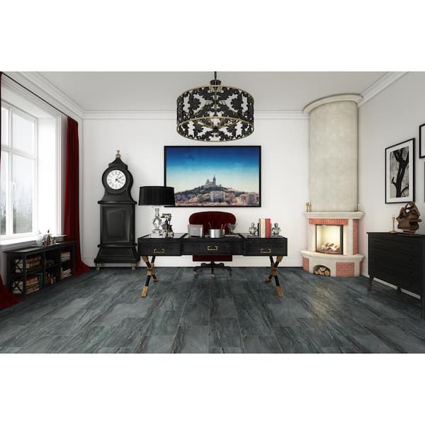 Anastasia Anthracite 12 in. x 24 in. Matte Porcelain Quartzite Look Floor and Wall Tile (32 cases/512 sq. ft./Pallet)