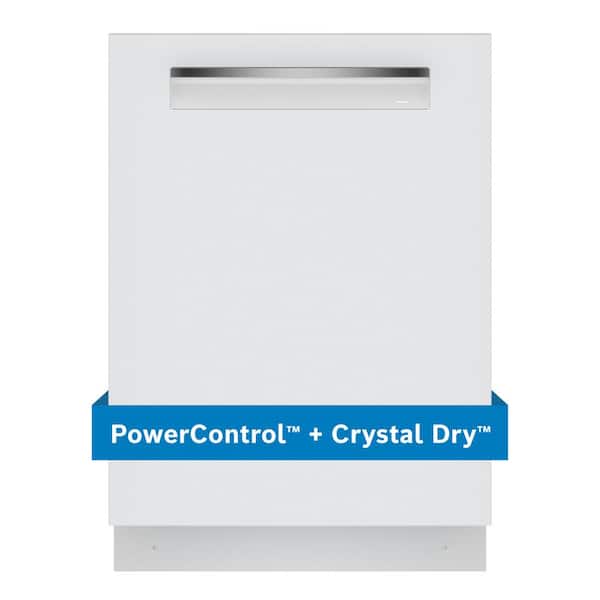 Bosch 800 Series 24 in. White Top Control Tall Tub Pocket Handle Dishwasher with Stainless Steel Tub, 42 dBA