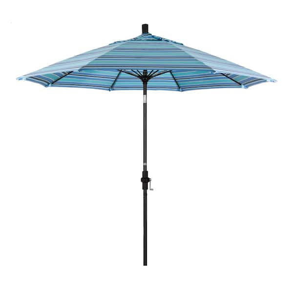 California Umbrella 9 Ft. Matted Black Aluminum Market Patio Umbrella 