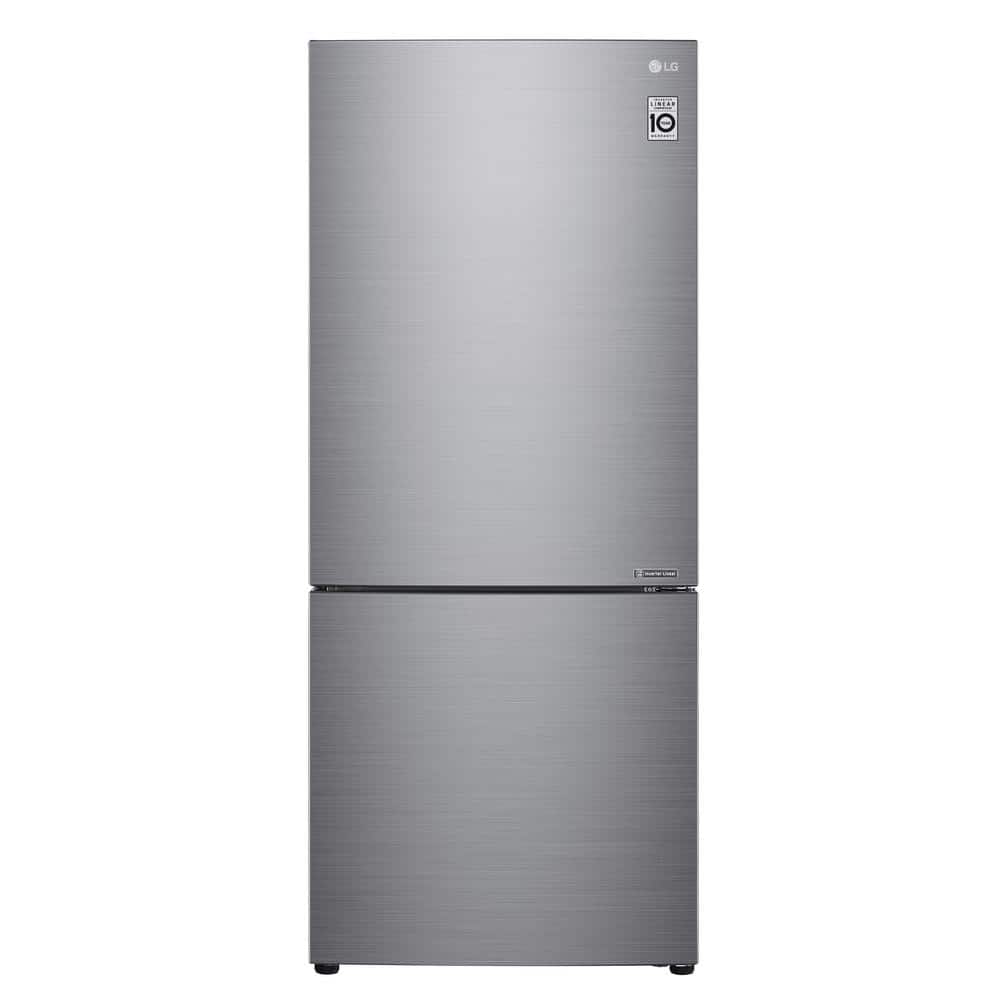 LG Electronics 14.7 cu. ft. Bottom Freezer Refrigerator with Door Cooling, Multi-Air Flow and Reversible Door in Platinum Silver, Platinum Silver  PCM