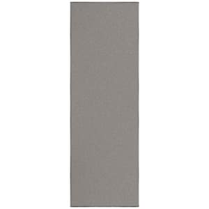 Oscar Collection Non-Slip Rubberback Modern Solid Design 2x5 Indoor Runner Rug, 1 ft. 8 in. x 4 ft. 11 in., Gray