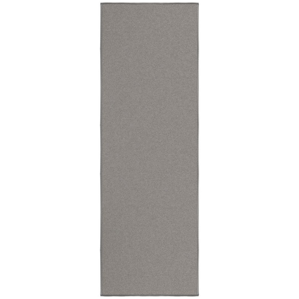 Ottomanson Oscar Collection Non-Slip Rubberback Modern Solid Design 2x5 Indoor Runner Rug, 1 ft. 8 in. x 4 ft. 11 in., Gray