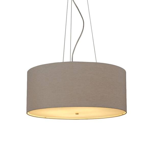 Generation Lighting Fiona Grande 4-Light Bronze Linen Suspension Incandescent Hanging Chandelier