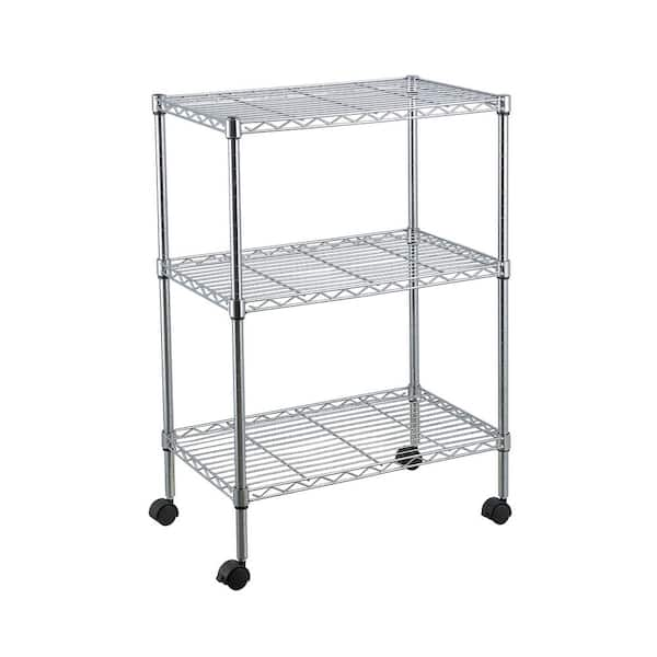 Home Basics Steel 3 Tier Steel Wire Garage Storage Shelving Unit With ...