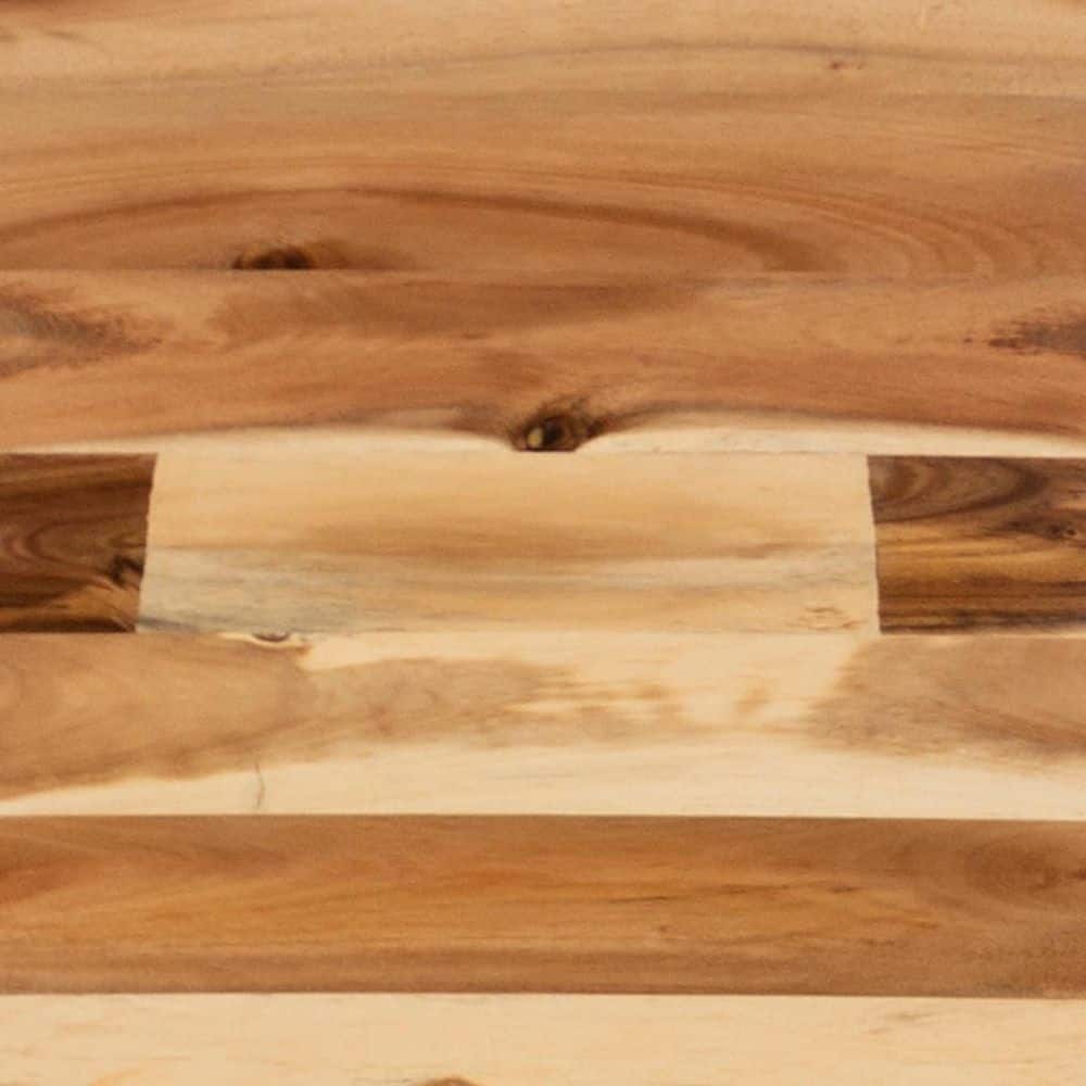 Classic Acacia Wood Saddle Counter Stool in Natural Brown