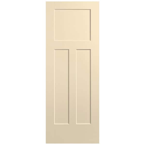 Masonite 30 in. x 80 in. 3-Panel Winslow Single Bore Solid Core Golden Haystack Molded Composite Interior Door Slab
