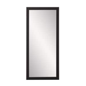Medium Black/Silver Wood Modern Mirror (32 in. H X 66 in. W)