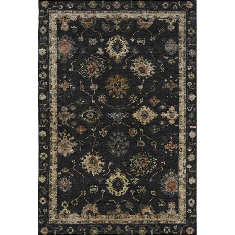 Mayfield Premium Machine Washable Abstract AMF2045 Black 3 ft. x 4 ft. Area Rug price history on PriceWatchPro