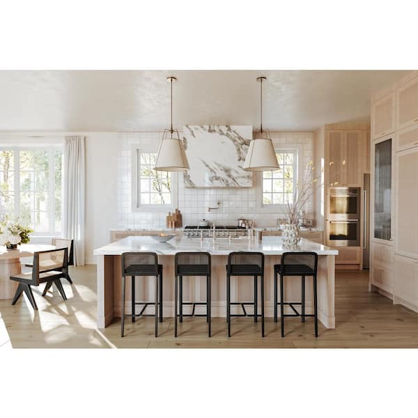 Edwardian Double Handle Bridge Kitchen Faucet in Satin Nickel