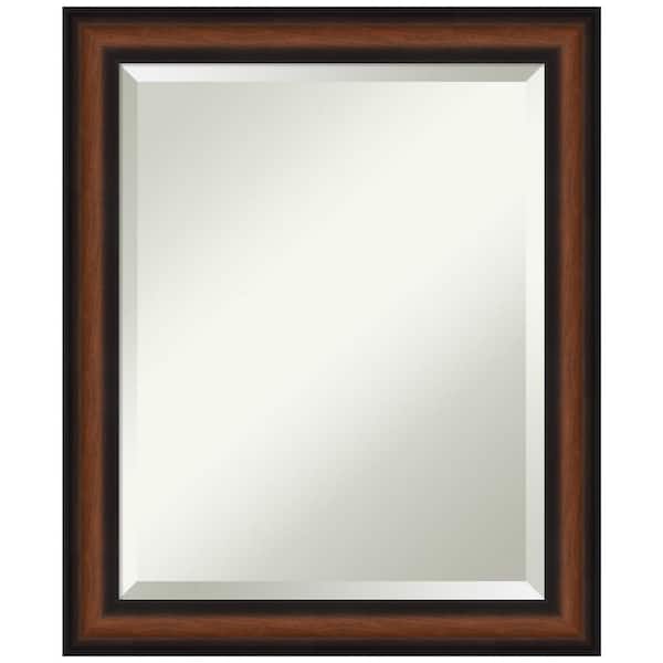 Amanti Art Yale Walnut 19.5 in. H x 23.5 in. W Framed Wall Mirror