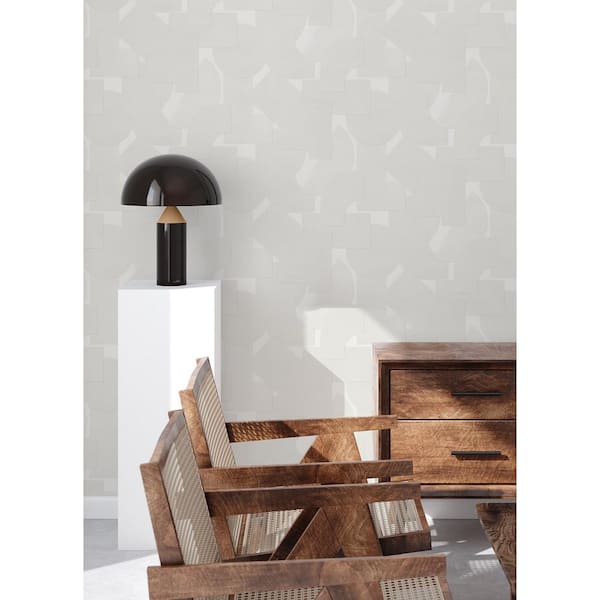 Ashley Stark White Bas Geometric Vinyl Peel and Stick Wallpaper