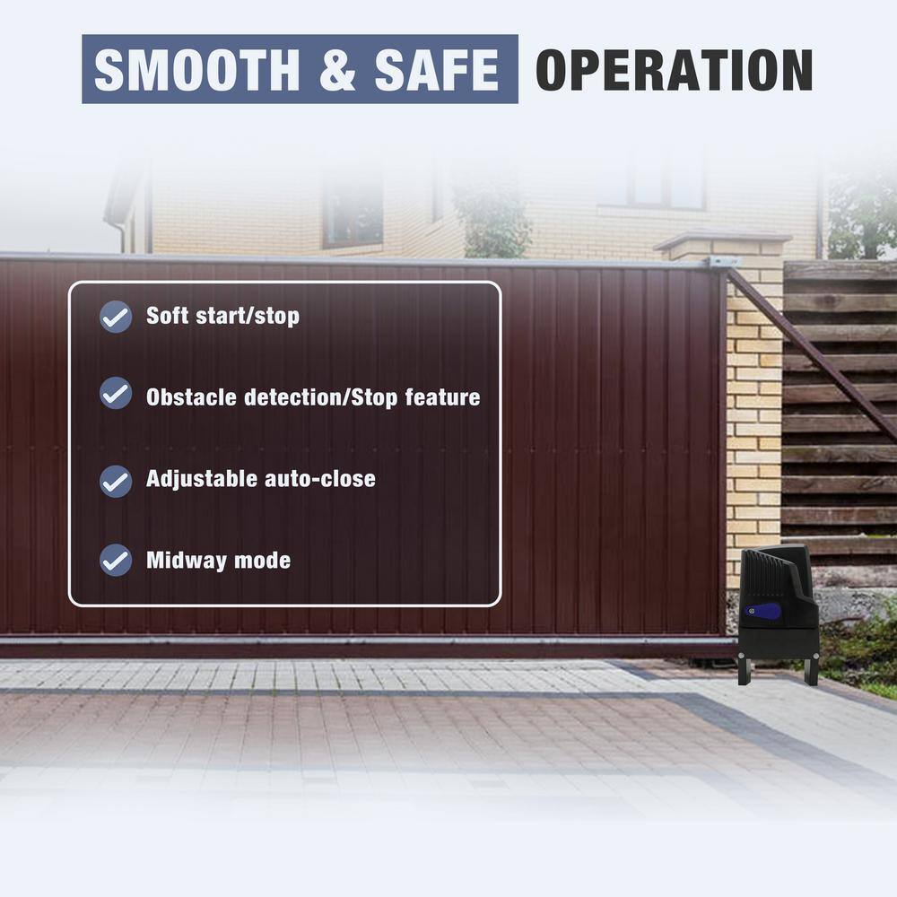 ALEKO Black Chain-Driven Sliding Gate Opener Kit with Remotes