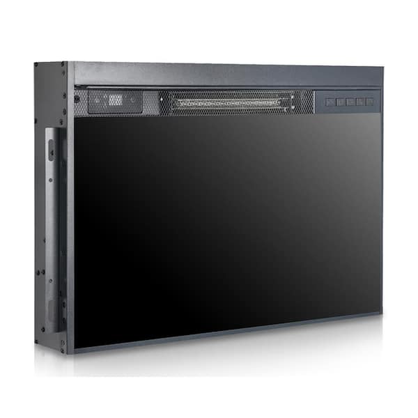Barton 25 in. x 18 in. 1500-Watt Black Electric Firebox Fireplace Heater Insert Glass Panel with Remote