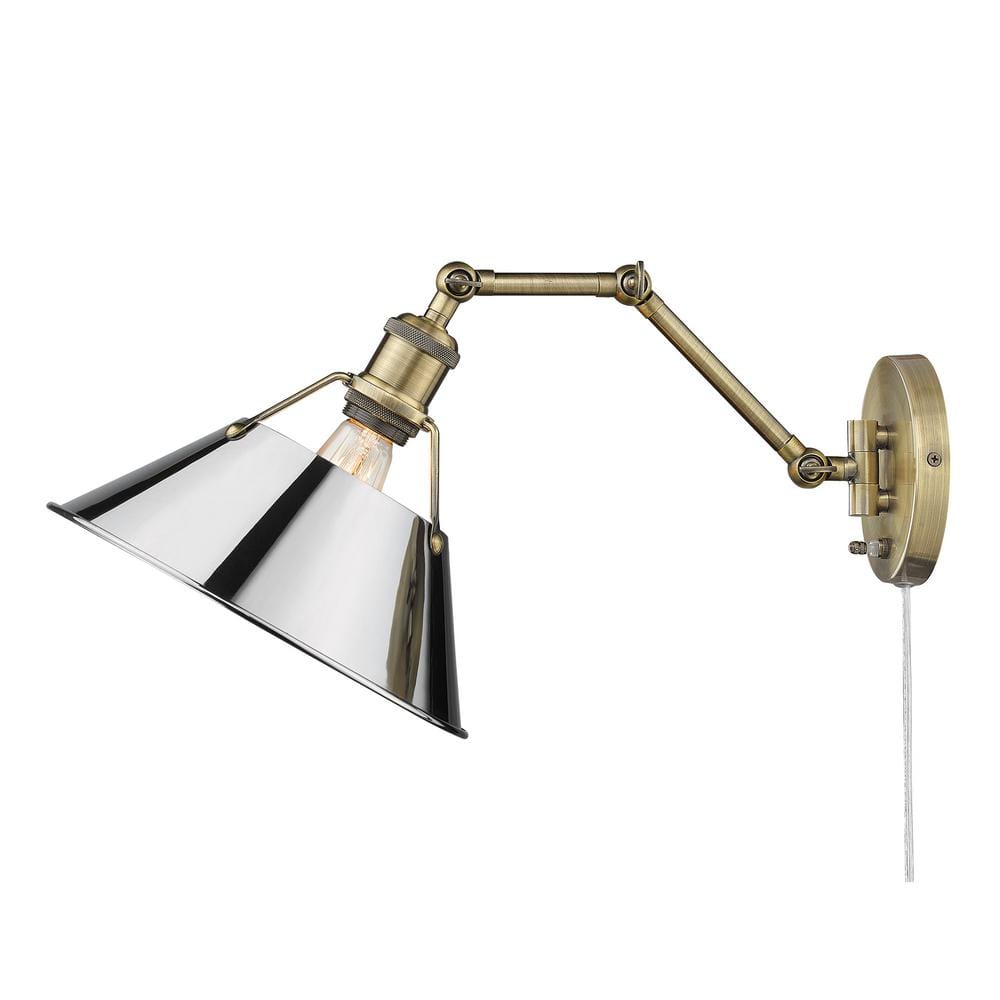 Golden Orwell Contemporary Brass 10" Articulating Wall Sconce