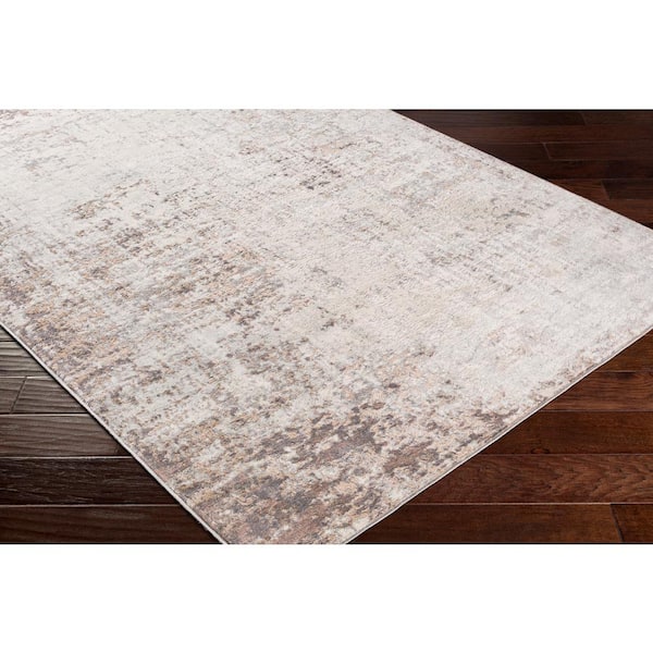 Hathor Brown 10 ft. x 14 ft. Modern Abstract Polypropylene Rectangular Area Rug