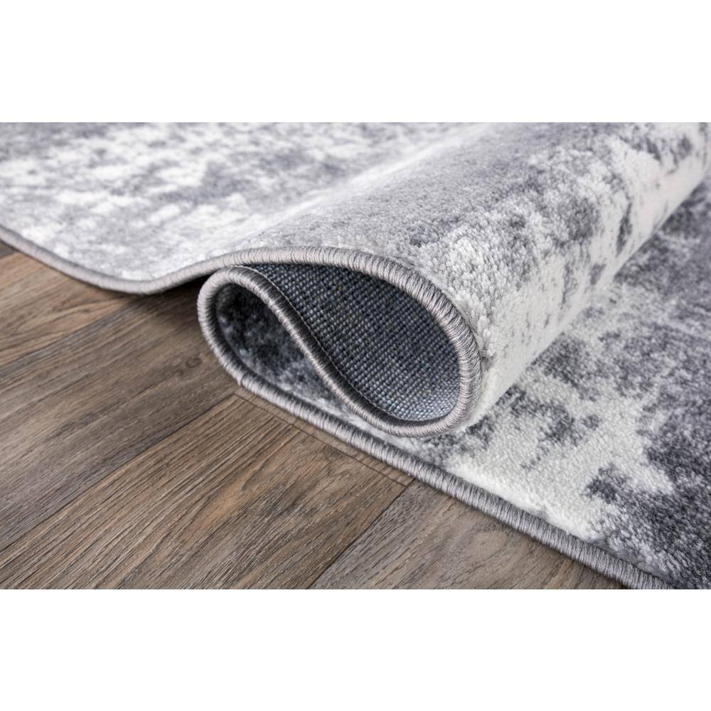 Easy-Care Gray Abstract Synthetic Area Rug, 3'3"x5'