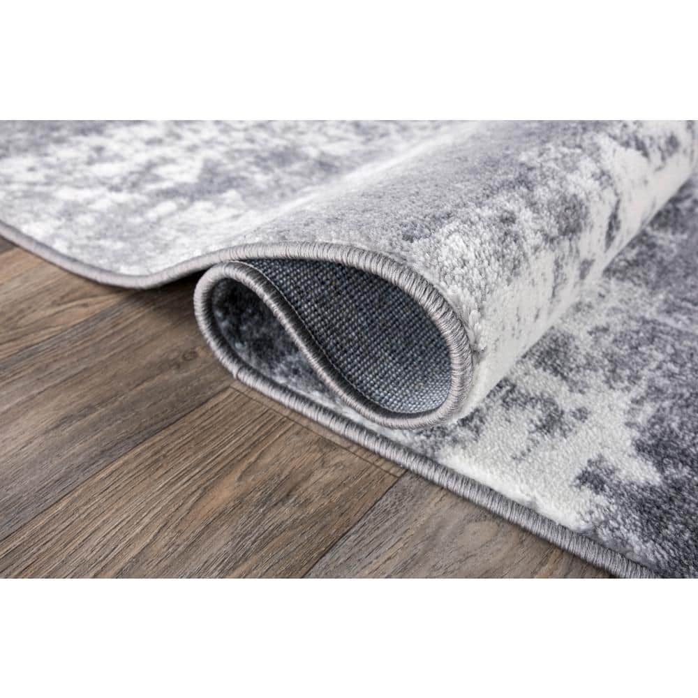 Modern Shades Abstract Gray Synthetic 5' x 7' Area Rug