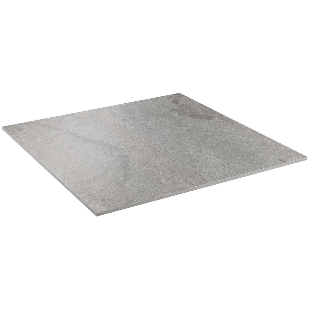 District 24" x 24" Matte Gray Porcelain Floor and Wall Tile